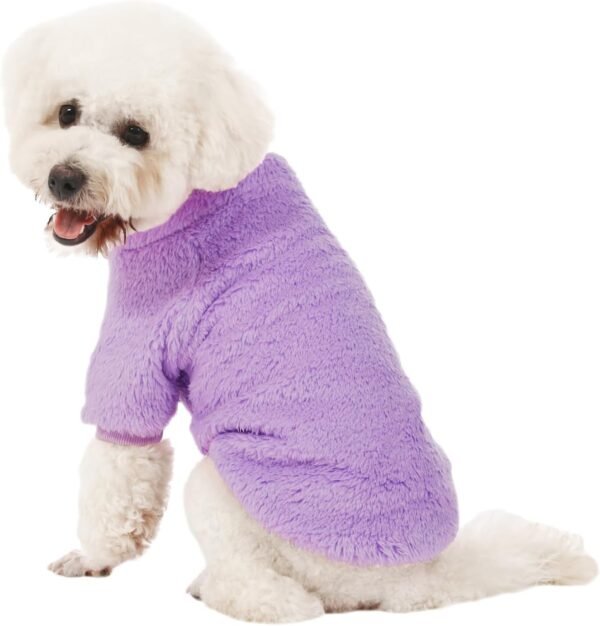 Dog Sweater, 3 Pack Dog Sweaters for Small Dogs, Dog Clothes for Small Dogs Girl Boy, Ultra Soft and Warm Puppy Sweater Dog Coat for Winter Christmas (Small, Pink+Purple+Peach)