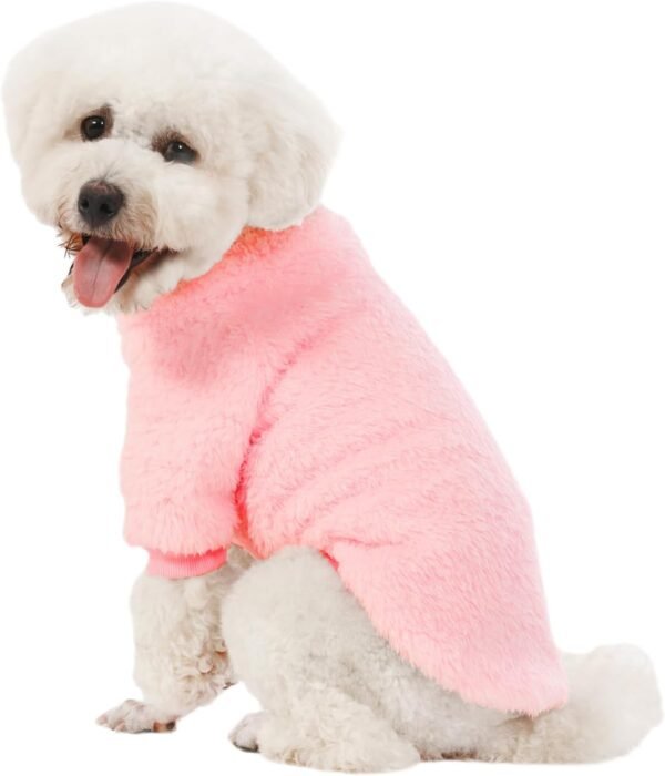 Dog Sweater, 3 Pack Dog Sweaters for Small Dogs, Dog Clothes for Small Dogs Girl Boy, Ultra Soft and Warm Puppy Sweater Dog Coat for Winter Christmas (Small, Pink+Purple+Peach)