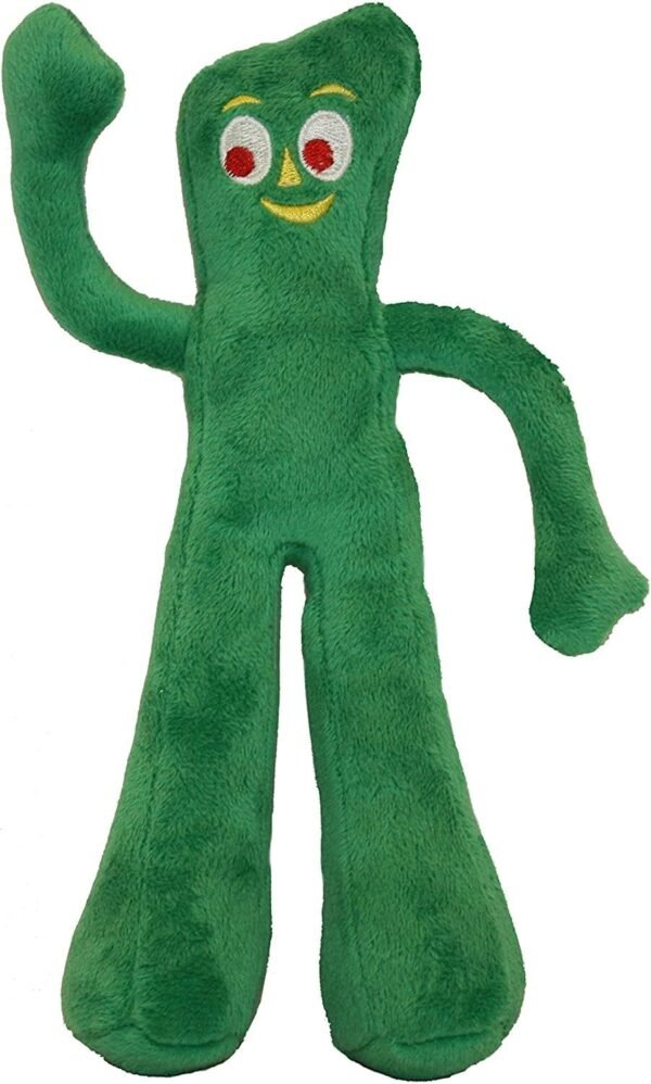 Multipet Gumby Dog Plush Toy - Squeaky Dog Toy for All Dogs - Extra Soft Plush Dog Toy w/ Flexible Legs & Arms - Stuffed Animal Dog Toy for Cuddling & Playing - Cute Dog Pet Toy (9", Green)