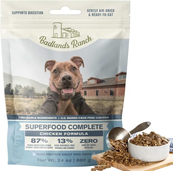 Superfood Complete, Air-Dried Adult Dog Food - High Protein, Zero Fillers, Superfood Nutrition by Katherine Heigl (24 oz., Premium Chicken)