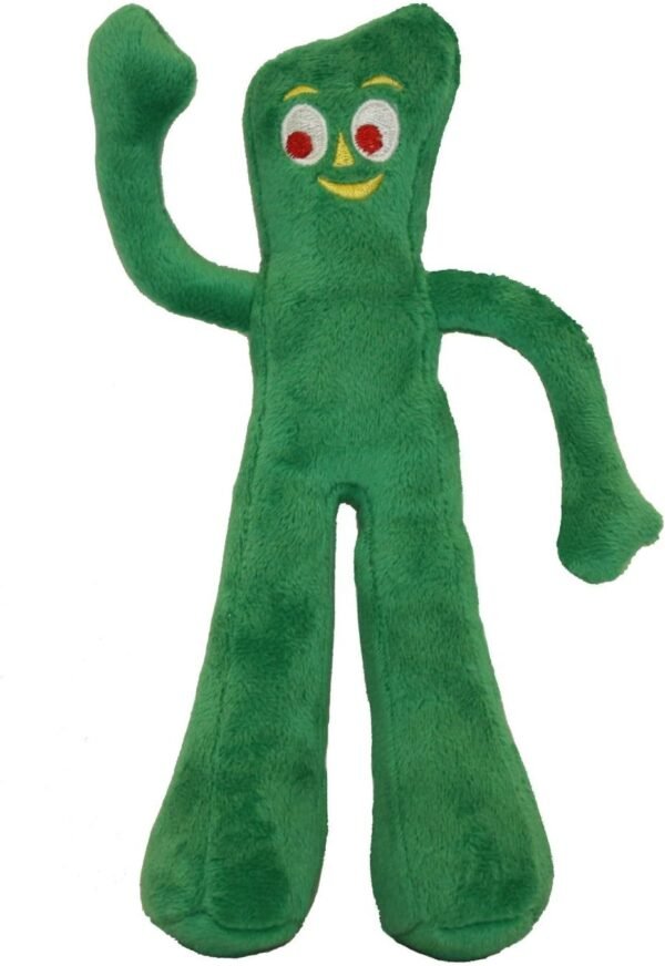 Multipet Gumby Dog Plush Toy - Squeaky Dog Toy for All Dogs - Extra Soft Plush Dog Toy w/ Flexible Legs & Arms - Stuffed Animal Dog Toy for Cuddling & Playing - Cute Dog Pet Toy (9", Green)