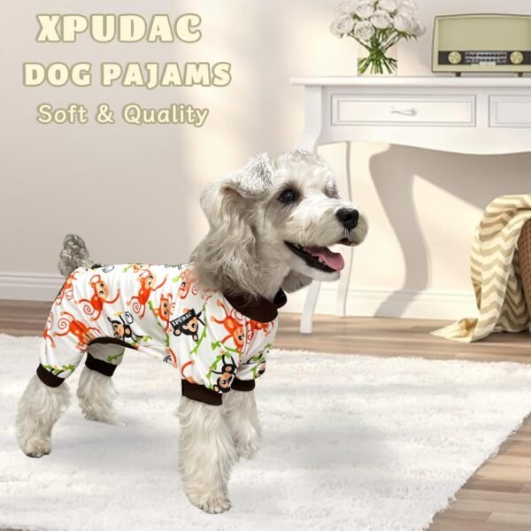 XPUDAC 4 Pack Dog Pajamas Soft Strechy Summer Doggie Clothes for Small Medium Dogs Boy Girl Cat Apparel-Small