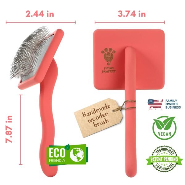 Dog Slicker Brush for Grooming Pet Hair - Best Brushes For Poodle & Golden Doodle - Long Haired Brush For Dogs - Goldendoodle Long Pin Brush For Dematting (Large)