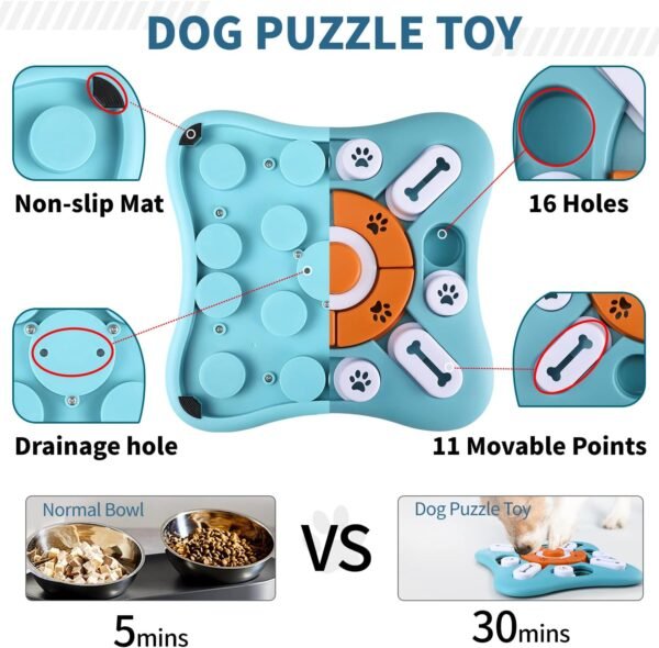 Interactive Dog Treat Puzzle Toys for IQ Training & Mental Stimulating,Fun Slow Feeder,Large Medium Small Dogs Enrichment Toys with Squeak Design