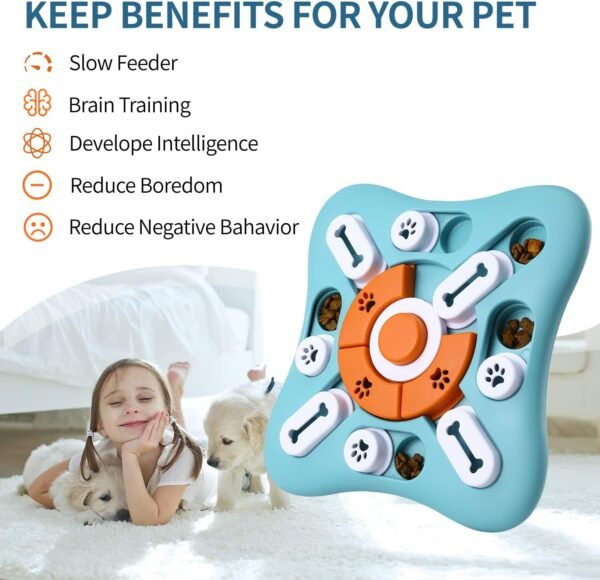 Interactive Dog Treat Puzzle Toys for IQ Training & Mental Stimulating,Fun Slow Feeder,Large Medium Small Dogs Enrichment Toys with Squeak Design