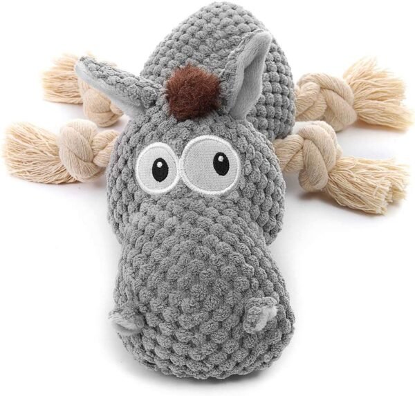 Dog Toy, Large Dog Squeaky Toys, Stuffed Animal Dog Plush Toy for Puppy, Small, Middle, Large Dogs (Donkey(Grey))