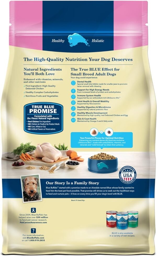 Blue Buffalo Life Protection Formula Adult Small Breed Dry Dog Food, Supports High Energy Needs, Made with Natural Ingredients, Chicken & Brown Rice Recipe, 5-lb. Bag