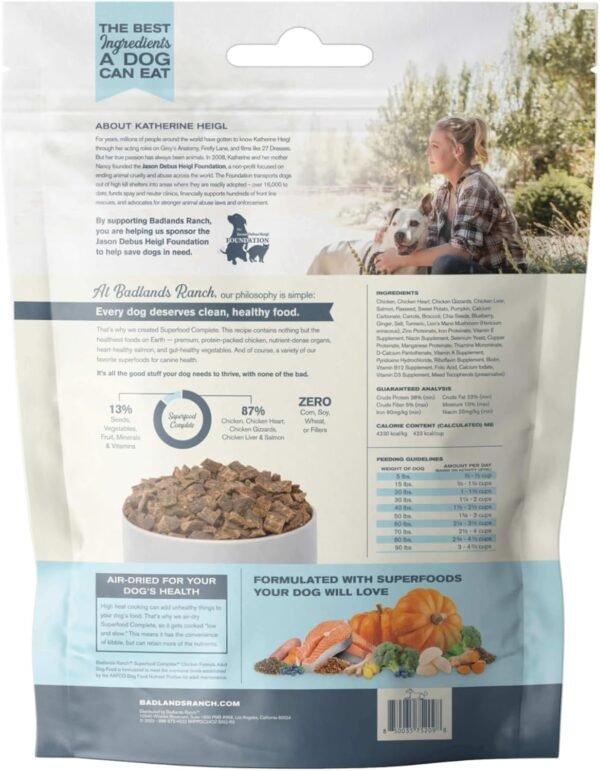 Superfood Complete, Air-Dried Adult Dog Food - High Protein, Zero Fillers, Superfood Nutrition by Katherine Heigl (24 oz., Premium Chicken)