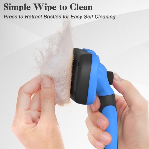 Swihauk Self Cleaning Slicker Brush - Skin Friendly Deshedding Grooming Tool for Dogs & Cats, Suitable for Shedding & Haired Pets, with Pet Supplies Accessories, Blue