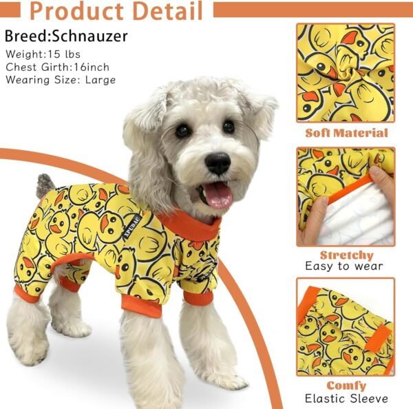 XPUDAC 4 Piece Dog Pajamas for Small Dogs Pjs Clothes Puppy Onesies Outfits for Doggie Christmas Shirts Sleeper for Pet