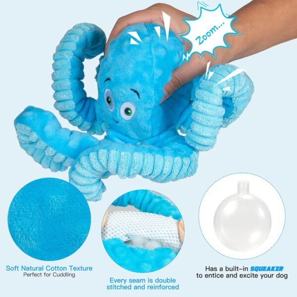 Dog Toys for Aggressive Chewers Squeaky Dog Toys Octopus-Tug of War Dog Toys for Large Breed Tough Interactive Stuffed Dog Chew Toys for Puppies Small & Large Dogs