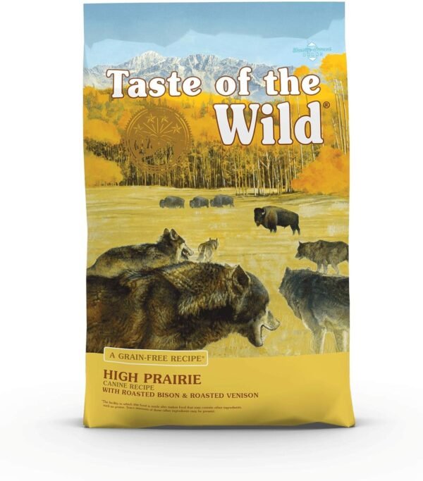 Taste of the Wild High Prairie Canine Grain-Free Recipe with Roasted Bison and Venison Adult Dry Dog Food, Made with High Protein from Real Meat and Guaranteed Nutrients and Probiotics 28lb