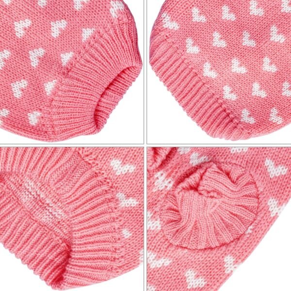 Dxhycc Dog Knitted Sweater Heart Puppy Sweater Warm Soft Pet Holiday Clothes for Small Cats and Dogs (Pink, S)